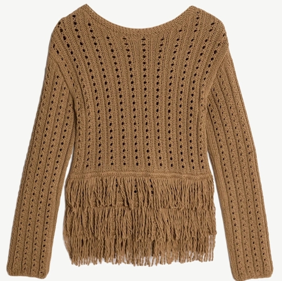 Mark&Spencer TEXTURED FRINGE Sweater - In cappuccino Size XL - Picture 2 of 6